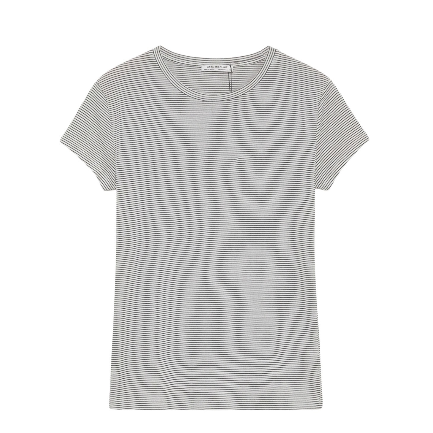 Zara Trafaluc Womens Striped Short Sleeve T-Shirt Black White Stripe Size M Nwt